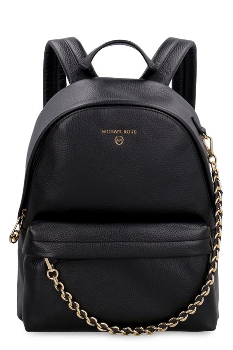 black leather backpack michael kors|Michael Kors slater backpack small.